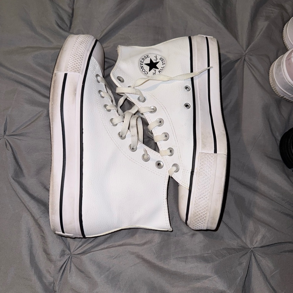 Women's White High-Top Sneakers